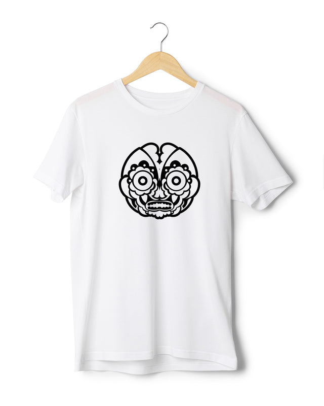 MAORI PATTERN FACE T-SHIRT - ORGANIC