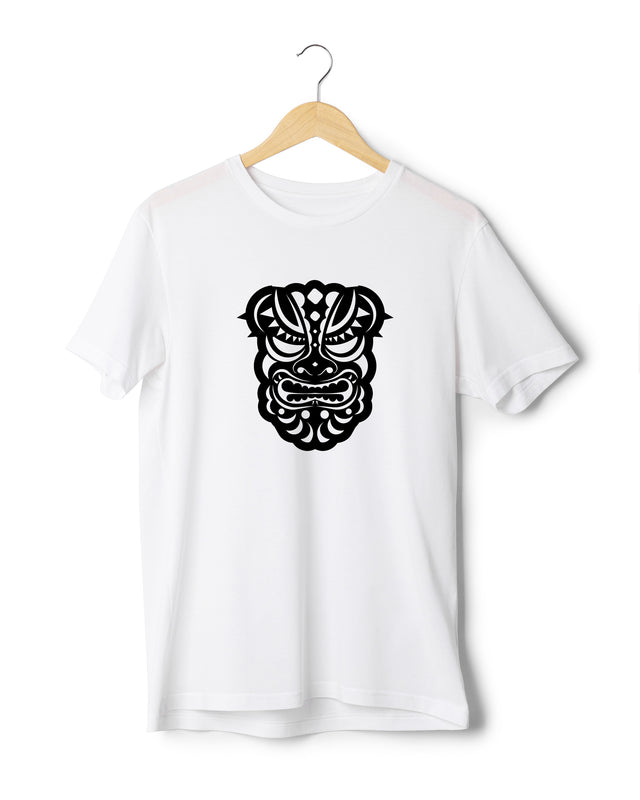 MAORI PATTERN FACE T-SHIRT - ORGANIC