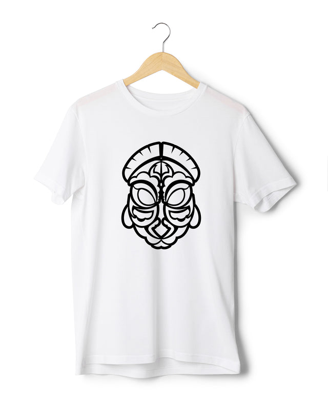 MAORI PATTERN FACE T-SHIRT - ORGANIC